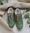 Emerald Zari Sneakers | Handcrafted Bridal Sneakers