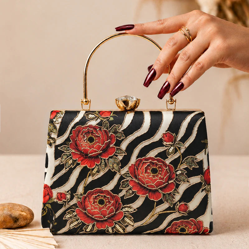 Zebra Bloom Clutch