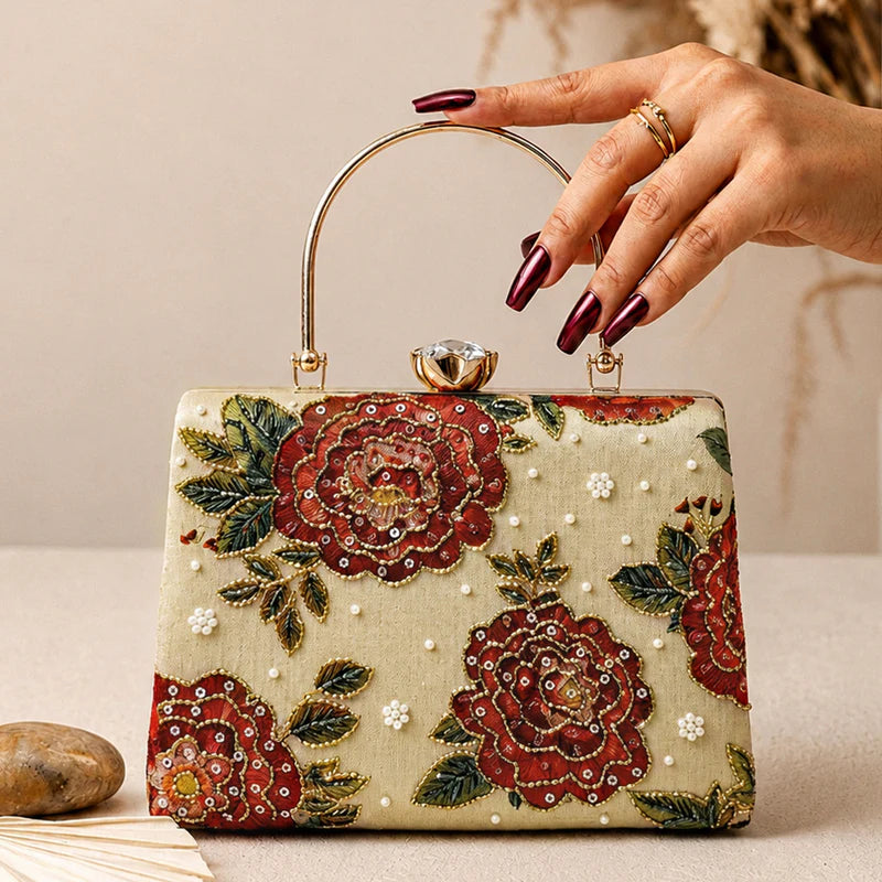 Royal Rose Pearl Clutch