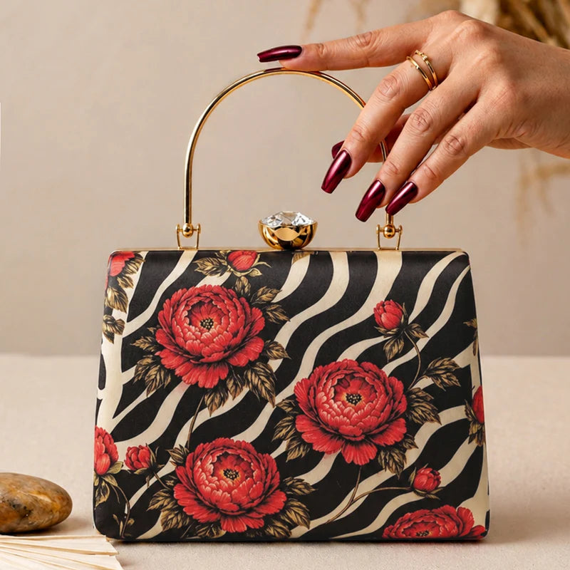 Zebra Bloom Clutch