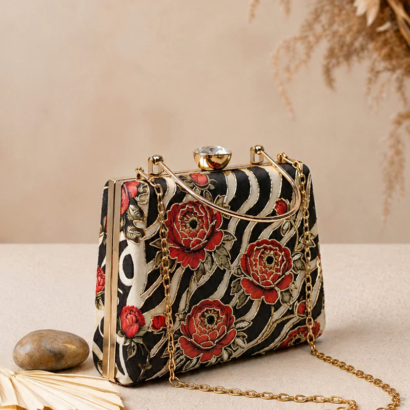 Zebra Bloom Clutch