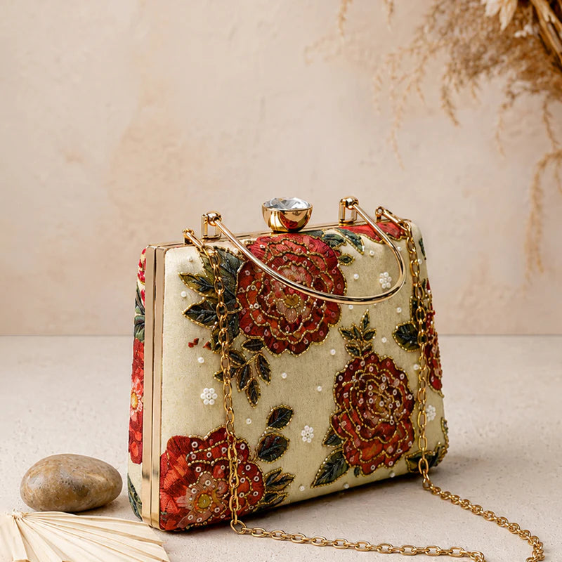 Royal Rose Pearl Clutch