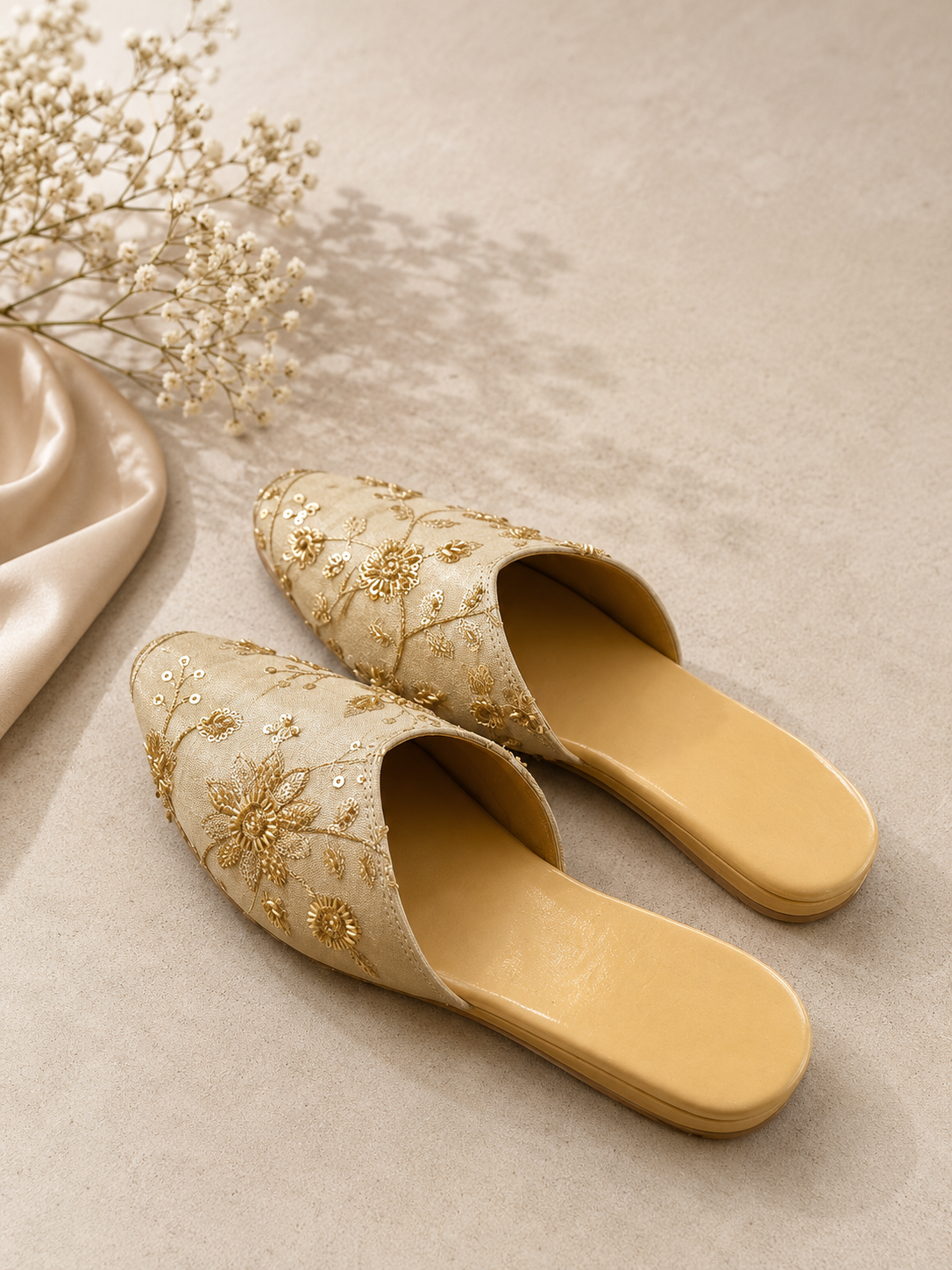 Golden Bloom Mules