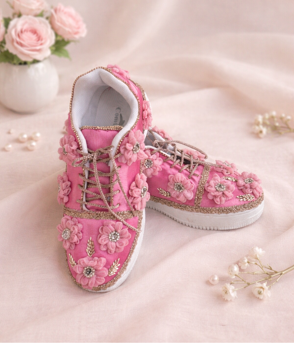 Gulbahar Bloom Sneakers | Floral Embellished Sneakers