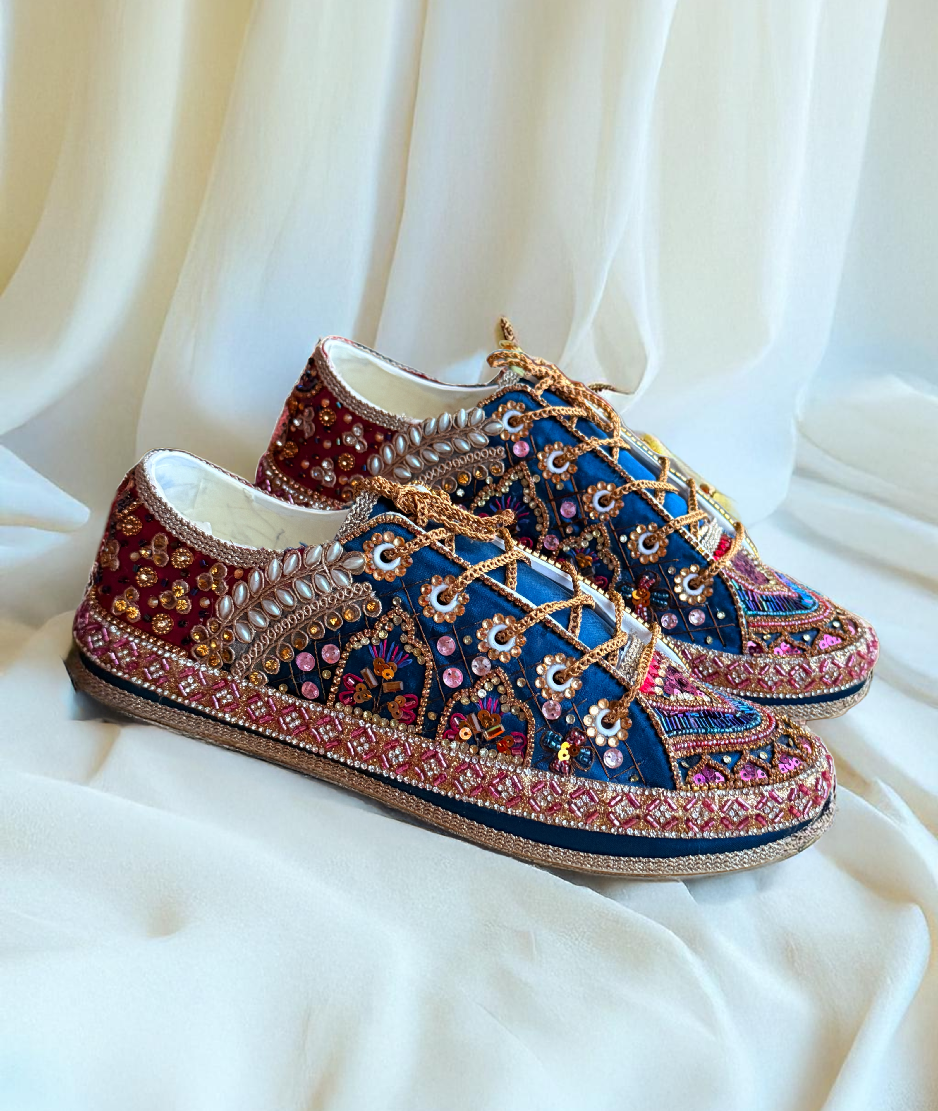 Neelam Rang Sneakers | Multicolor Embellished Bridal Sneakers