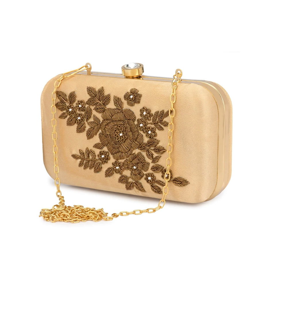 Golden Blossom Elegance Clutch
