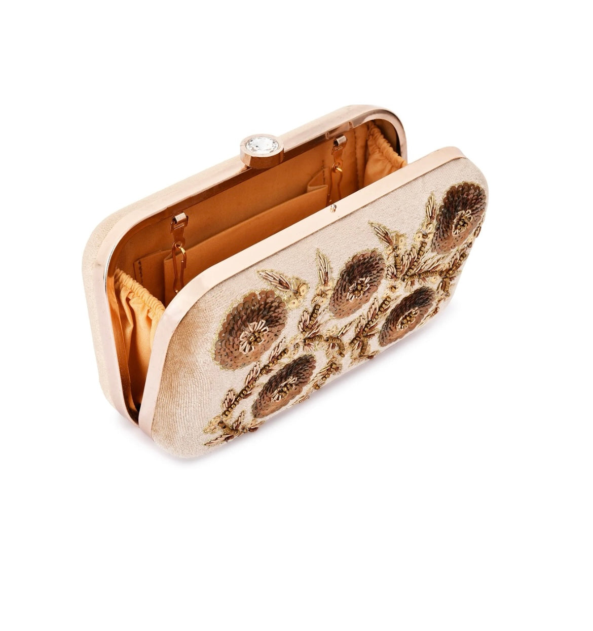 Rosé Bloom Sequin Clutch