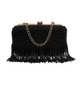 Midnight Fringe Glam Clutch