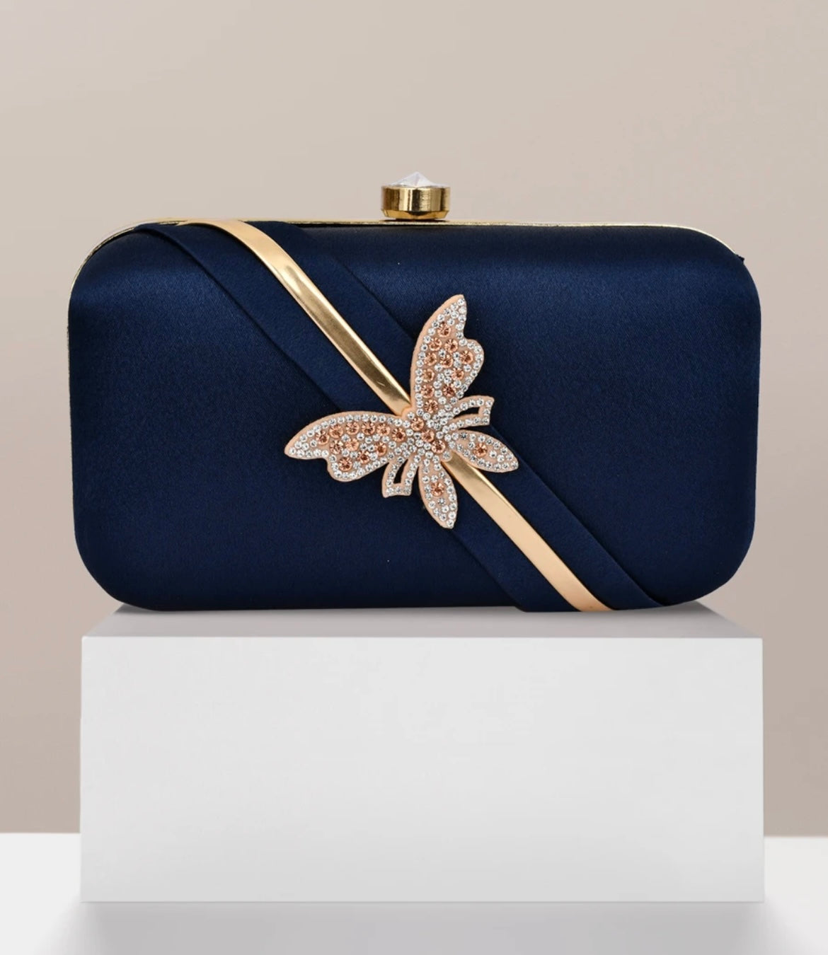 Midnight Butterfly Luxe Clutch