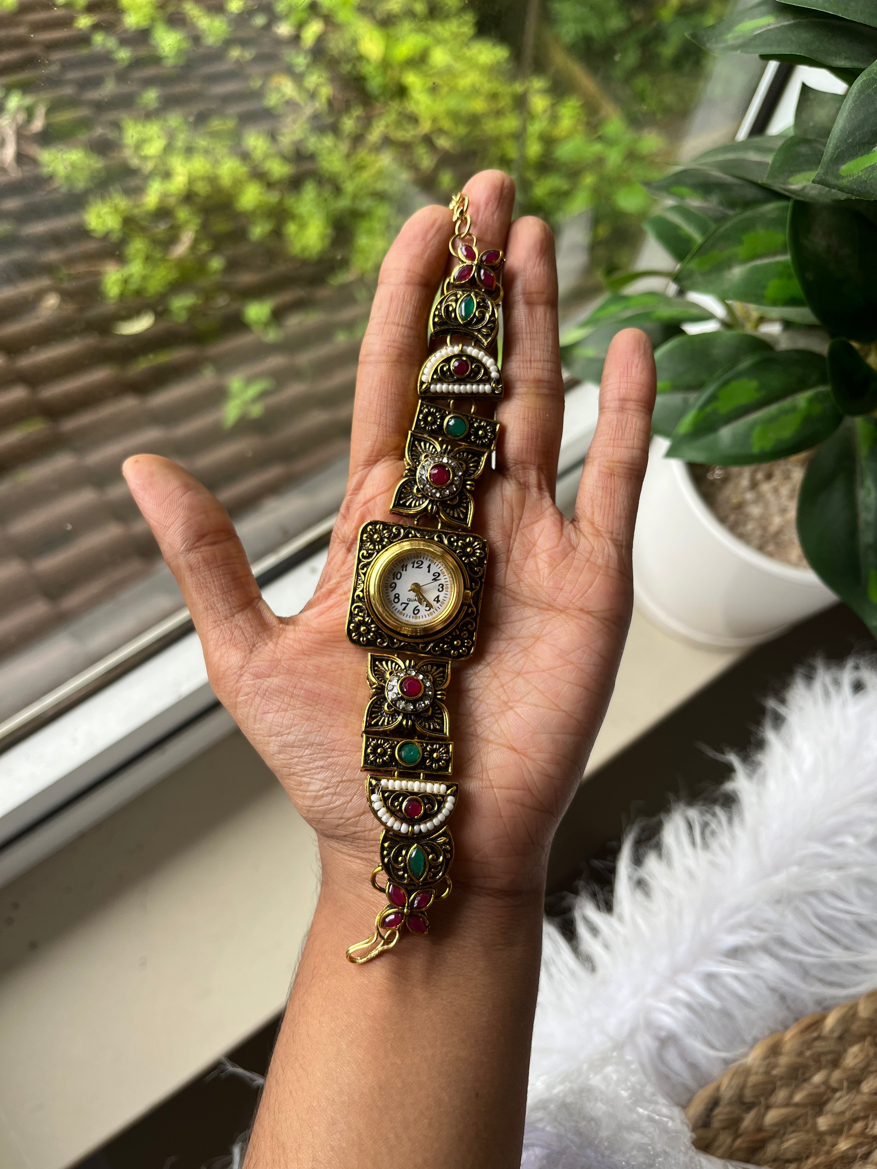 Antique Square Blossom Watch