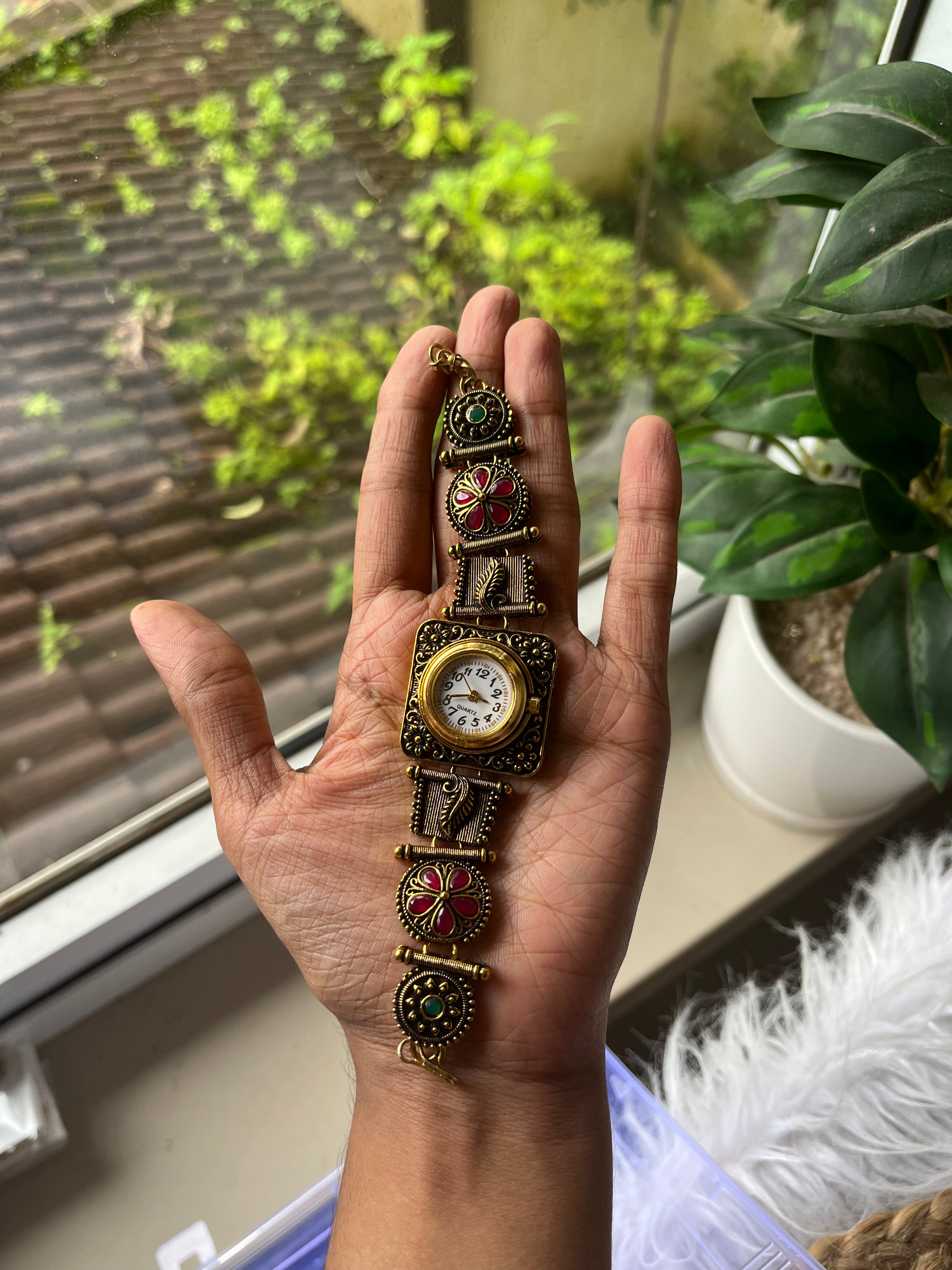 Antique Square Blossom Watch 2