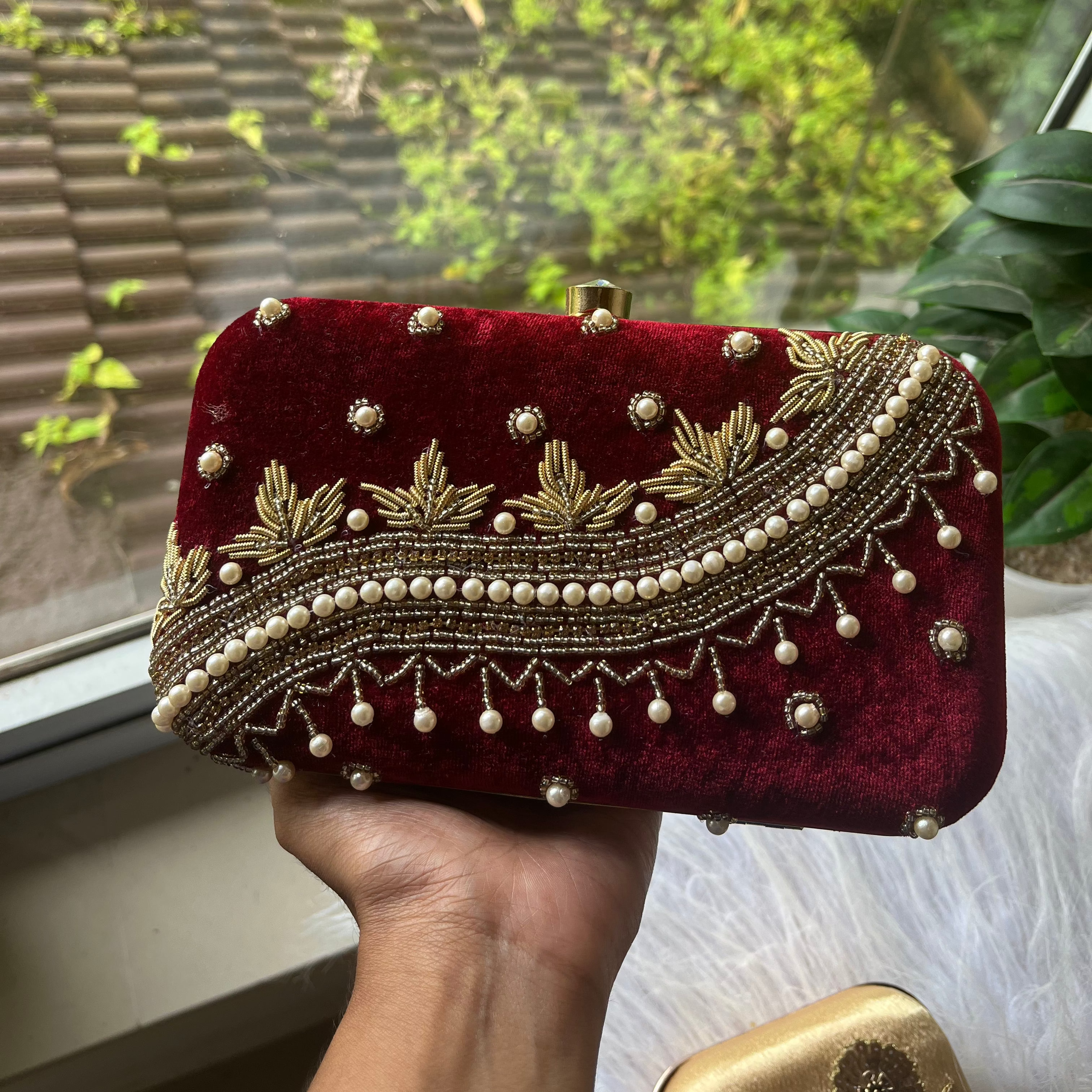 Regal Burgundy Pearl Clutch