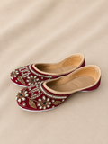Royal Garnet Floral Jutti