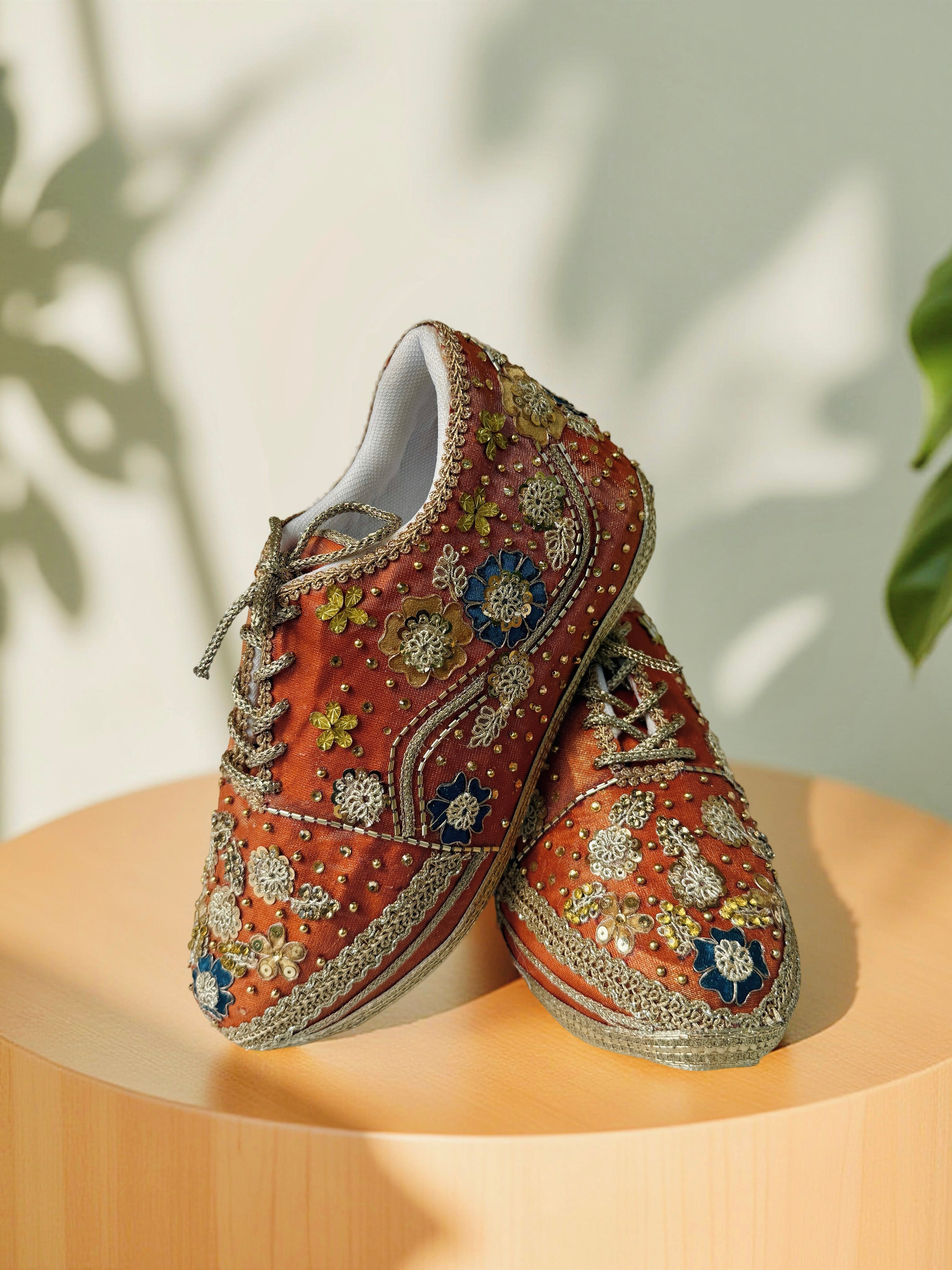 Gulnaar Bloom Sneakers | Embellished Bridal Sneakers