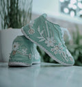 Mint Noor Sneakers | Pastel Embroidered Sneakers