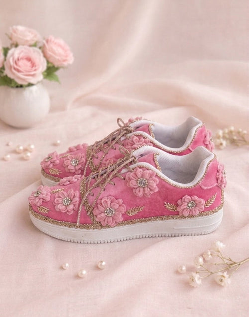 Gulbahar Bloom Sneakers | Floral Embellished Sneakers